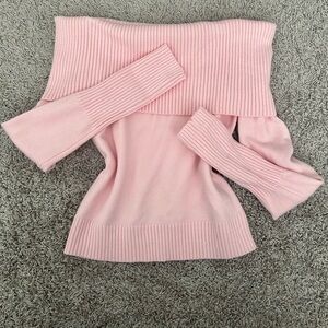 Pink Off-Shoulder Sweater